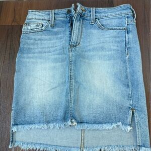 Joe's Jeans Light Blue Frayed Hem Denim Skirt